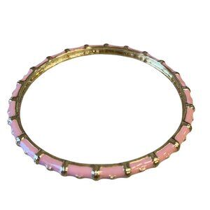 Pink and Gold Enamel Bangle Bracelet BOHO Gypsy Romance Fairy Festival